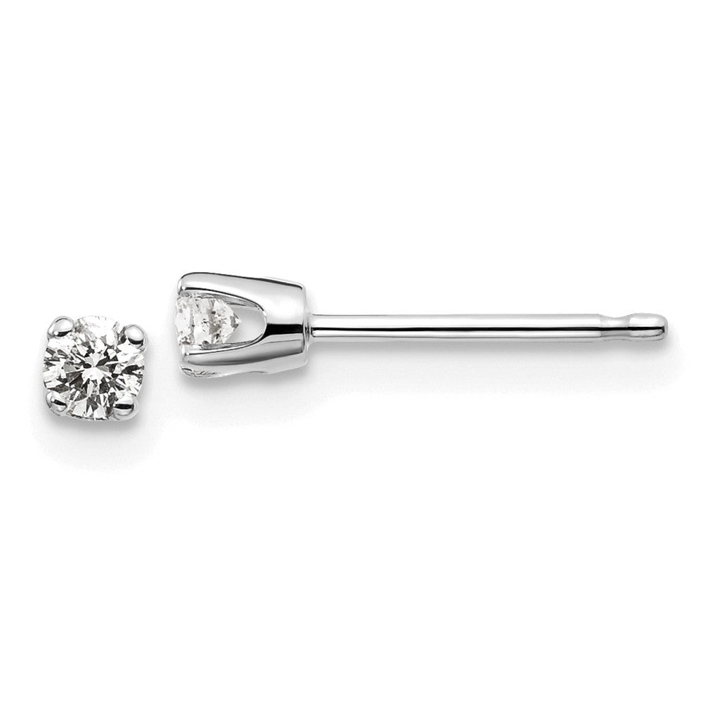 14K White Gold .15ct I2 K-L Diamond Stud Push-on Earrings