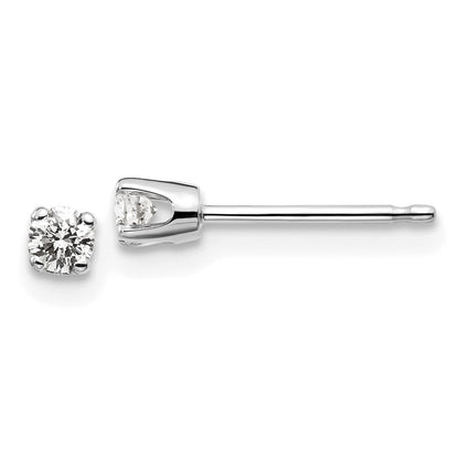 14K White Gold .15ct I2 K-L Diamond Stud Push-on Earrings