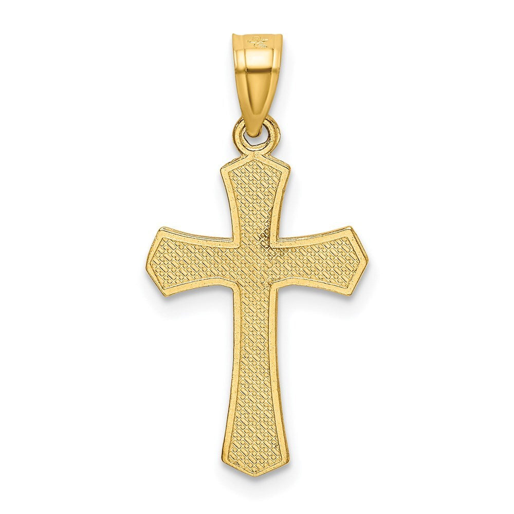 14k Yellow Gold Diamond-cut Crucifix Pendant