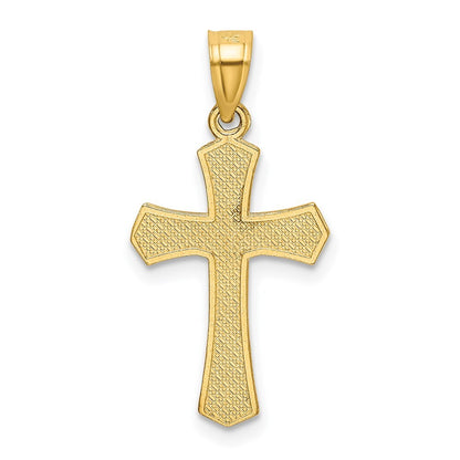 14k Yellow Gold Diamond-cut Crucifix Pendant