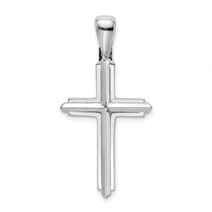 14k White Gold Polished Cross Charm Pendant