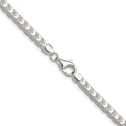 Sterling Silver 4.7mm Diamond-Cut Square Franco Chain Necklace