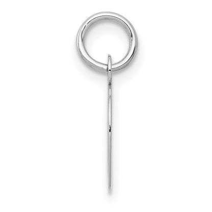 14k White Gold Small Script Letter D Initial Charm
