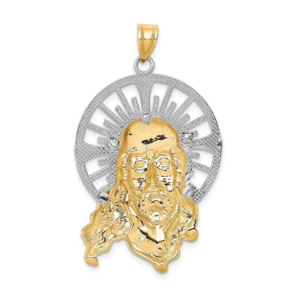 14K Tri-Color Gold Diamond-cut Christ Pendant