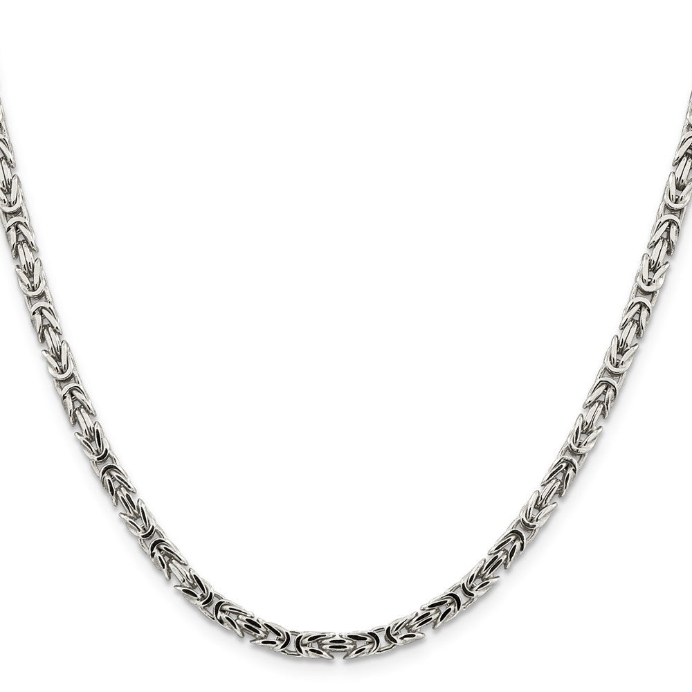 Sterling Silver 3.25mm Byzantine Chain Necklace