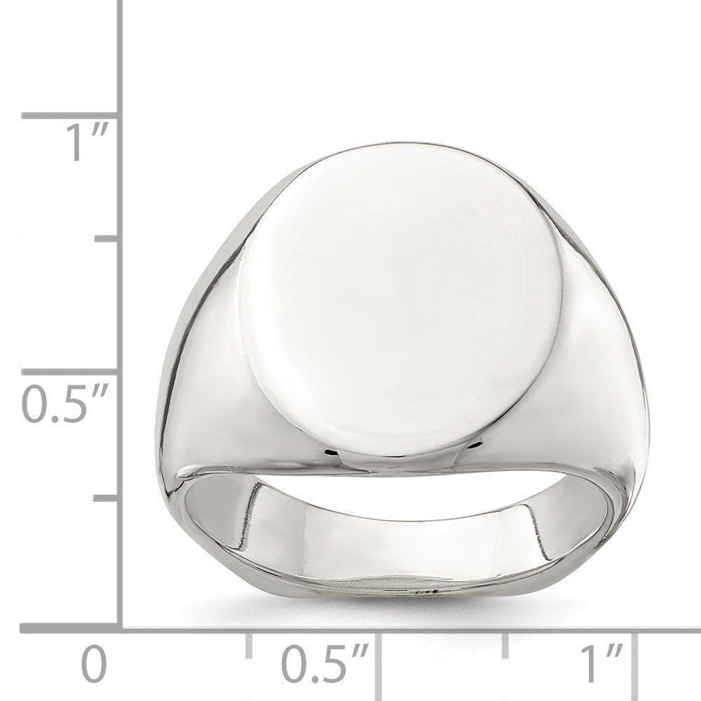 Sterling Silver 18x14mm Open Back Signet Ring Size 10