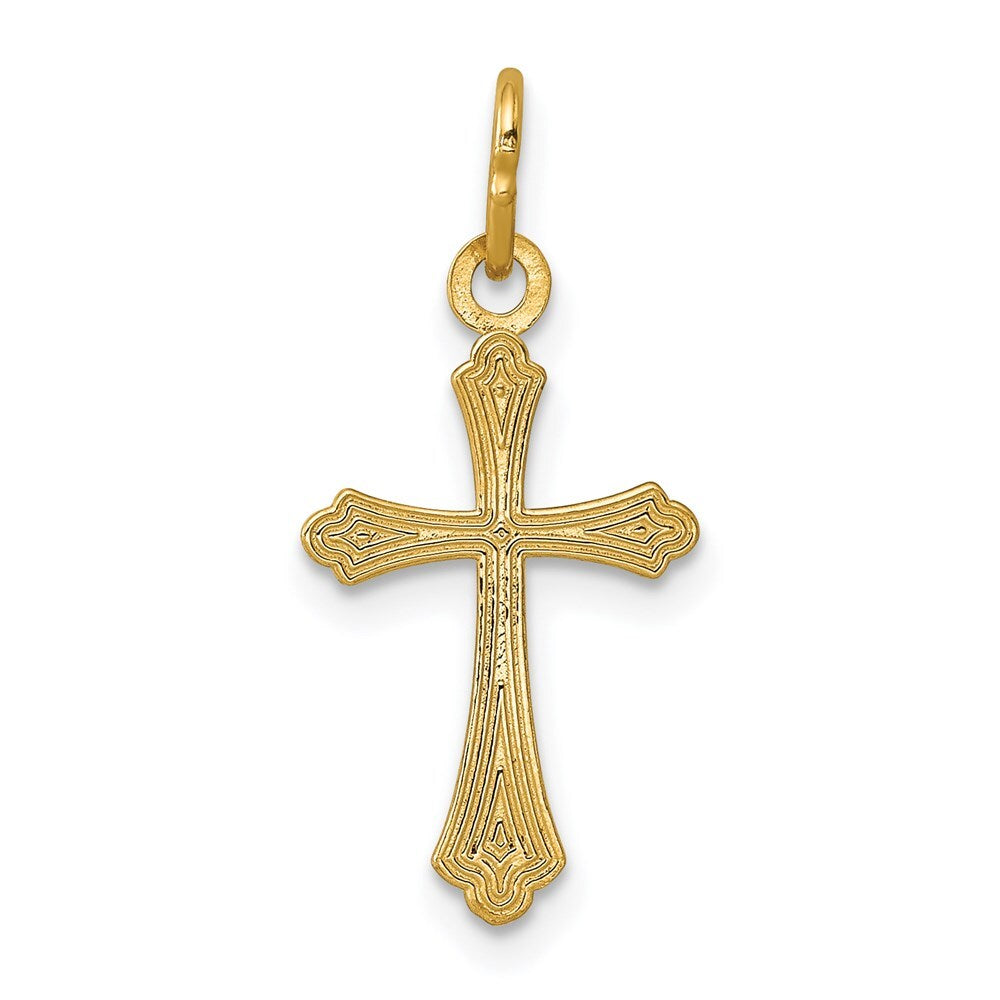 14k Yellow Gold Gold Polished Small Cross Pendant for Women