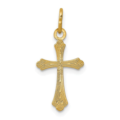 14k Yellow Gold Gold Polished Small Cross Pendant for Women