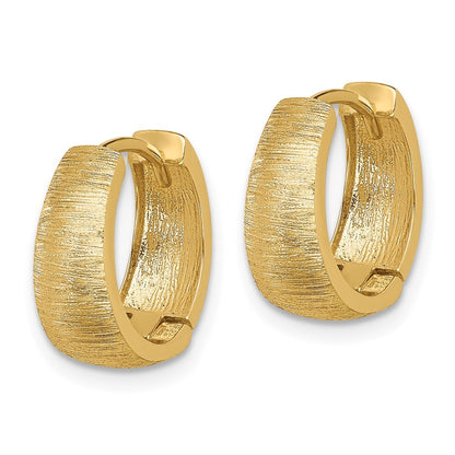 14k Yellow Gold Textured Hoop Earrings