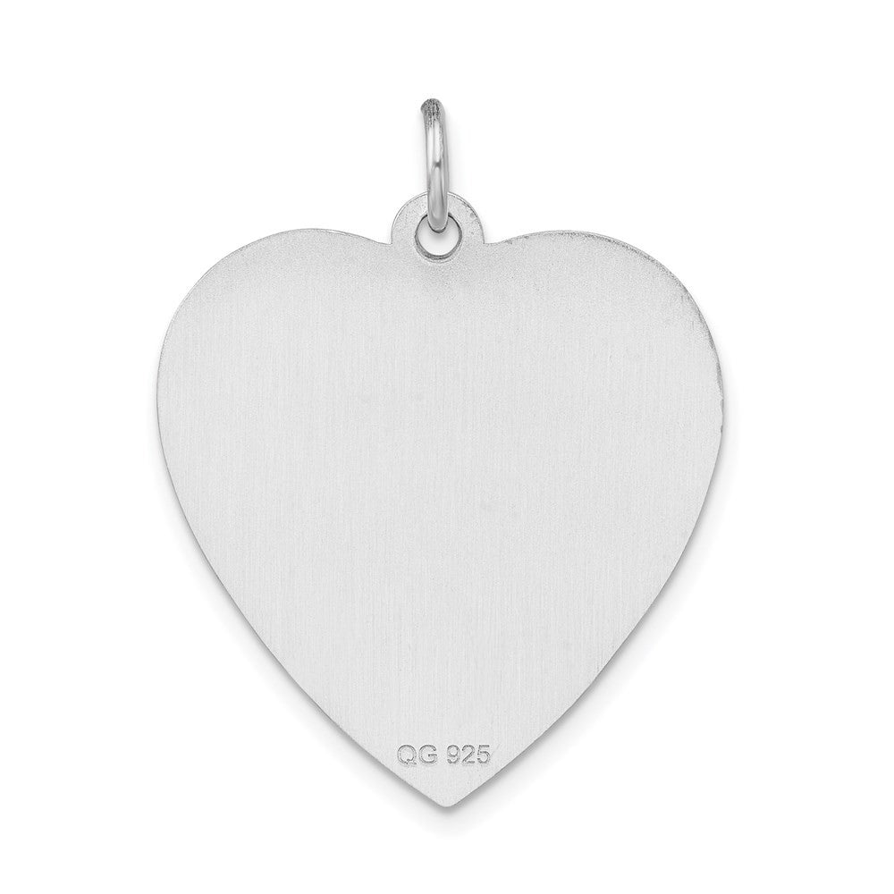 Sterling Silver RH-pltd Engraveable Enamel Lg.Heart Medical Pendant