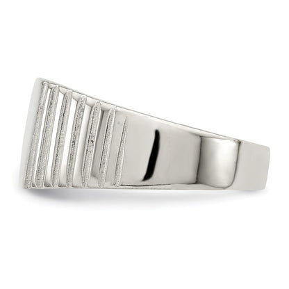 Sterling Silver 10x12mm Open Back Signet Ring Size 10