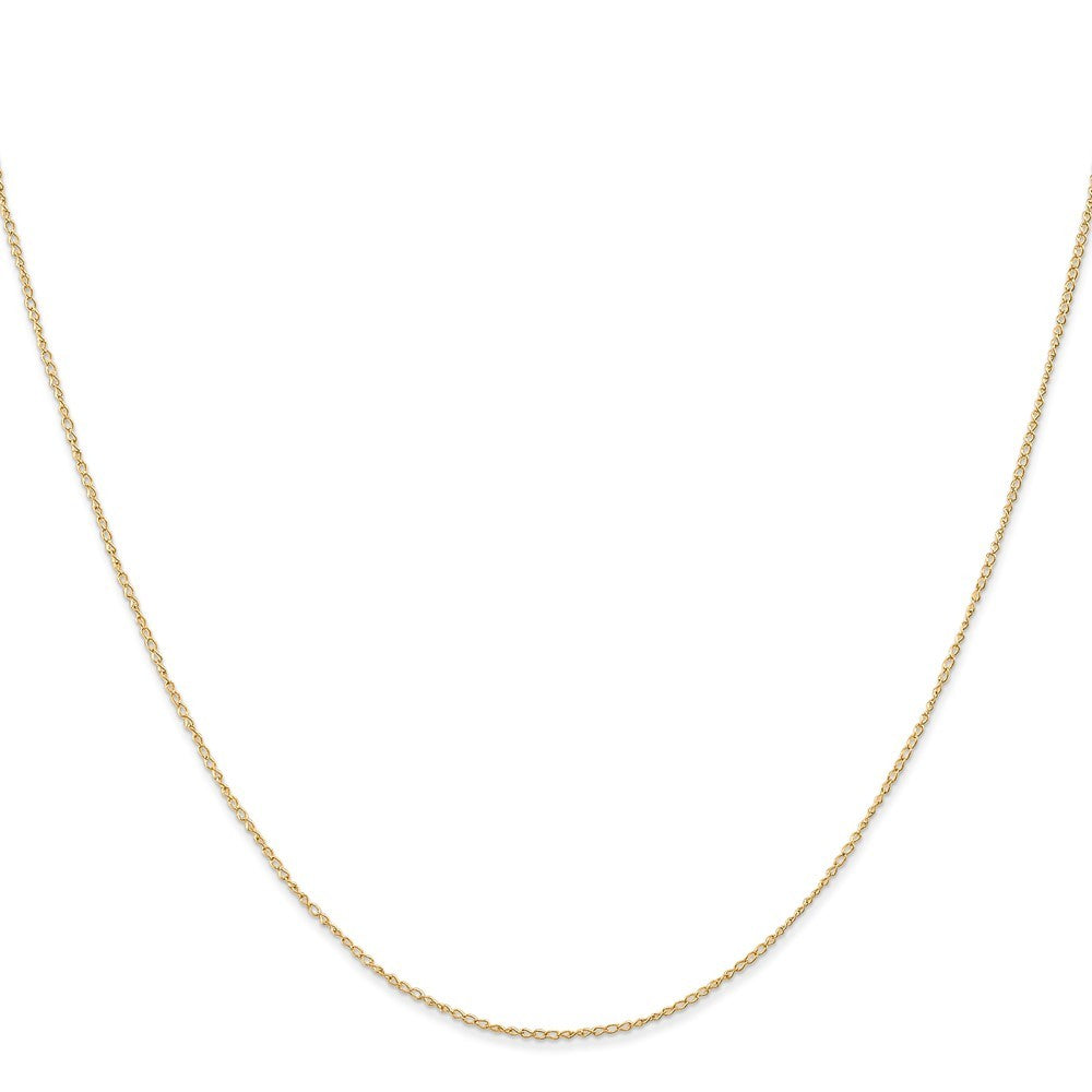 14k Yellow Gold 18 inch Carded .5mm Curb Chain Necklace