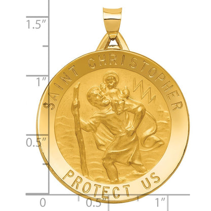 14k Yellow Gold Saint Christopher Medal Pendant