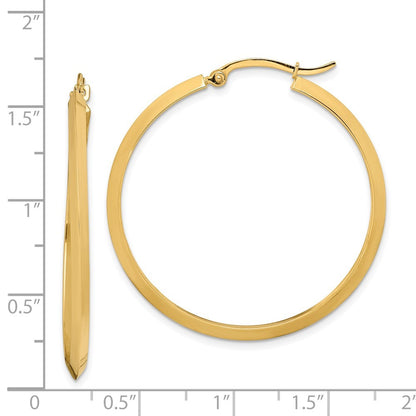 14k Yellow Gold Polished Hoop Earrings