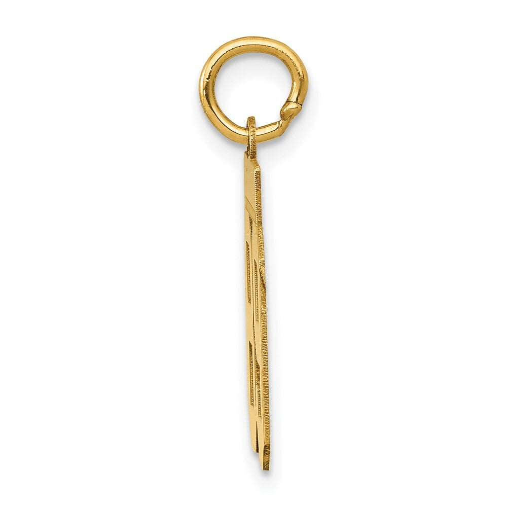 14k Yellow Gold Small Polished Number 89 Charm Pendant for Women