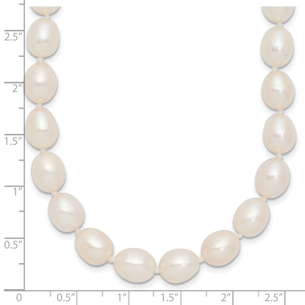 Sterling Silver 7-8mm White Rice Freshwater Cultured Pearl18" Necklace