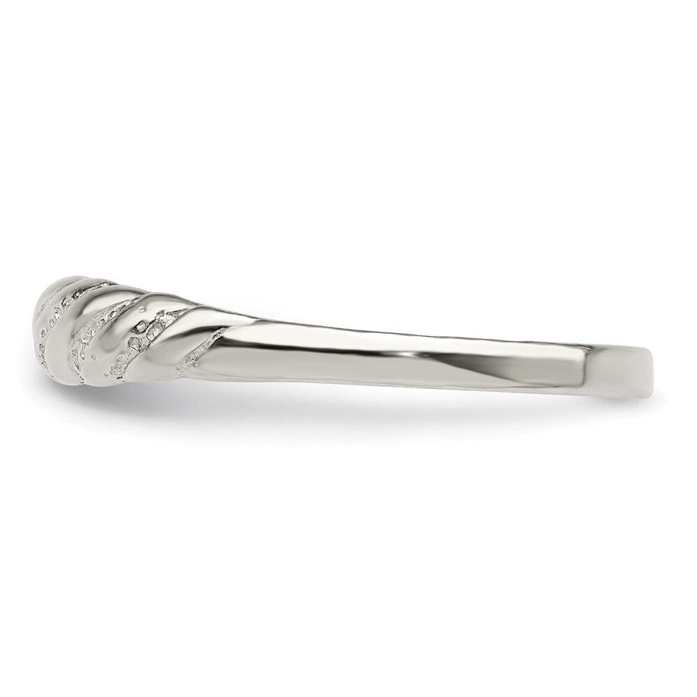 Sterling Silver Diamond-cut Twisted Ring Size 8