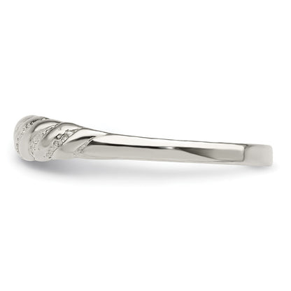 Sterling Silver Diamond-cut Twisted Ring Size 8