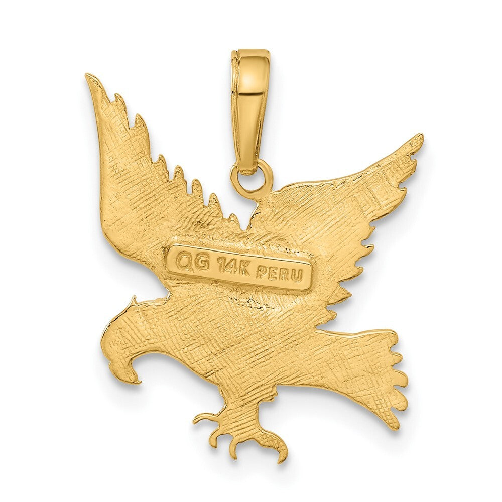 14k Yellow Gold Eagle Pendant for Women