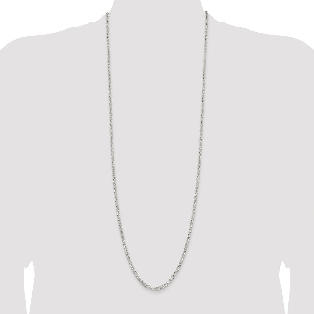 Sterling Silver Rhodium-plated 3.5mm Rolo Chain