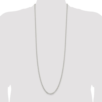 Sterling Silver Rhodium-plated 3.5mm Rolo Chain