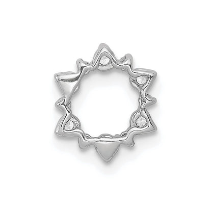14k White Gold Diamond Fancy Circle Chain Slide Pendant for Women