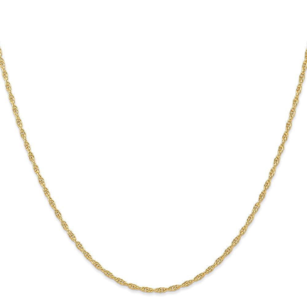 14k Yellow Gold 16 inch Carded 1.55mm Cable Rope Chain Necklace