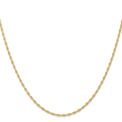 14k Yellow Gold 16 inch Carded 1.55mm Cable Rope Chain Necklace
