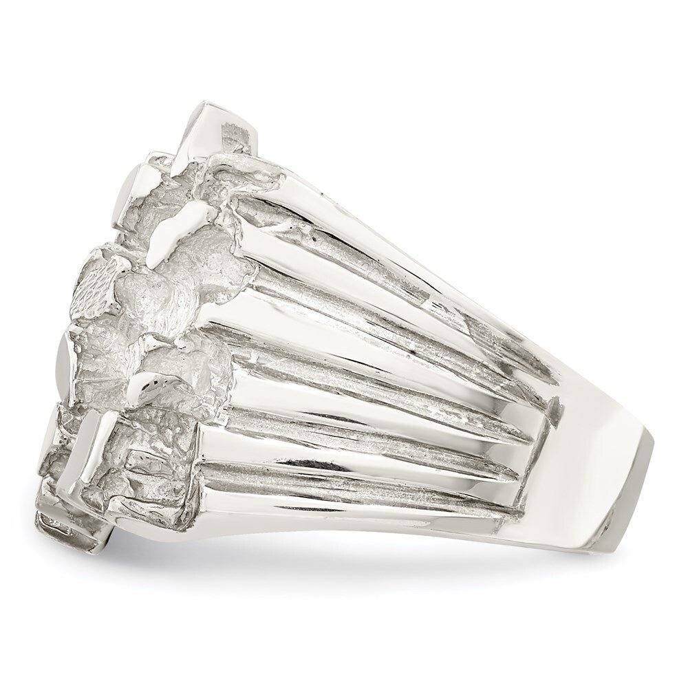 Sterling Silver Men's Nugget Ring Size 11