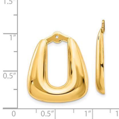 14k Yellow Gold Polished Hoop Earring Jackets Gift for Women