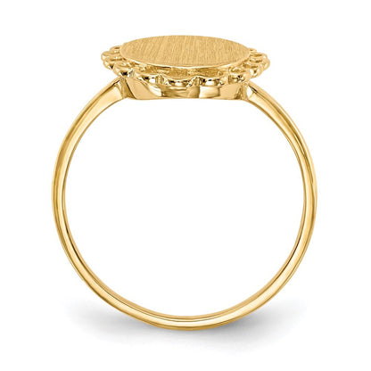 14K Yellow Gold 12.0x9.0mm Open Back Signet Ring