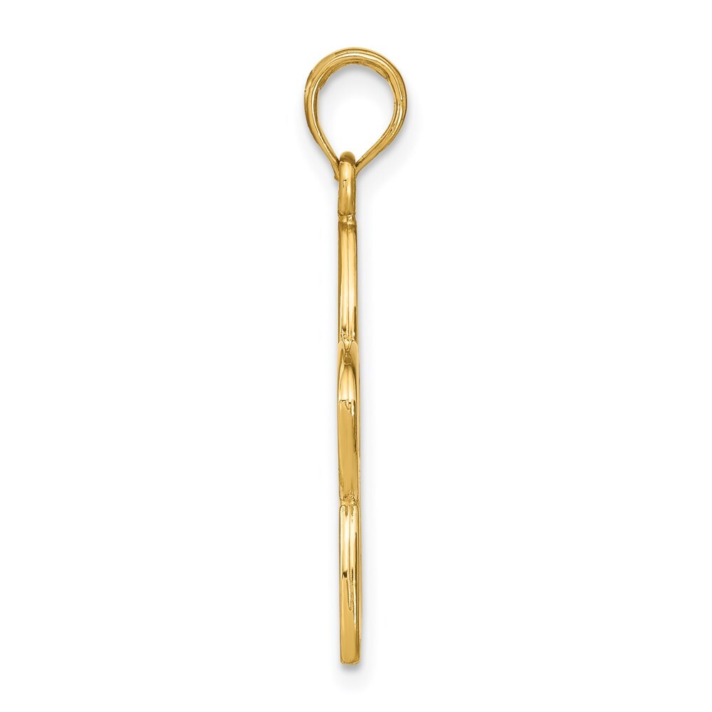 14k Yellow Gold Polished Cut Out Flower Pendant for Women