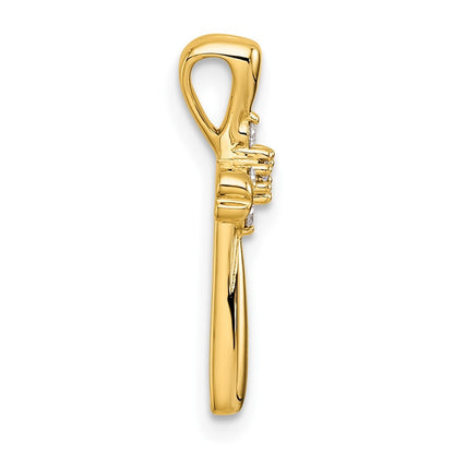 14k Yellow Gold Diamond Cross Slide Pendant
