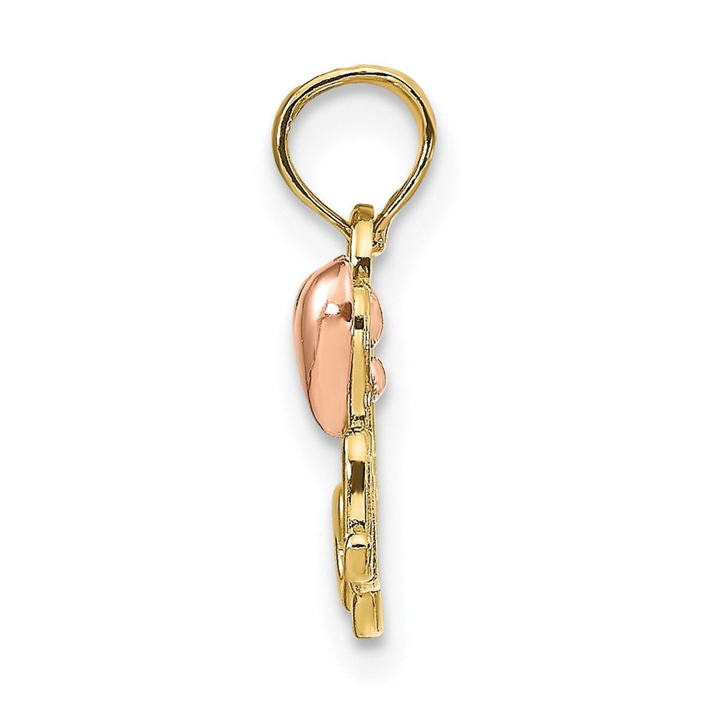 14k Two-tone MOM with Heart Pendant