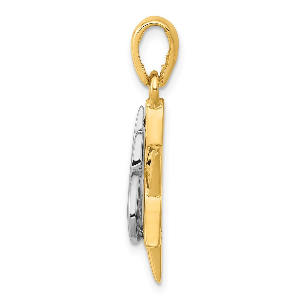 14k Two-Tone Gold Star of David Pendant