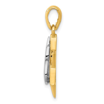 14k Two-Tone Gold Star of David Pendant
