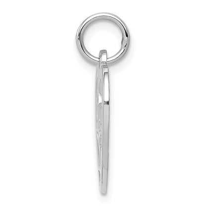 14k White Gold Sweet 15 Charm Pendant