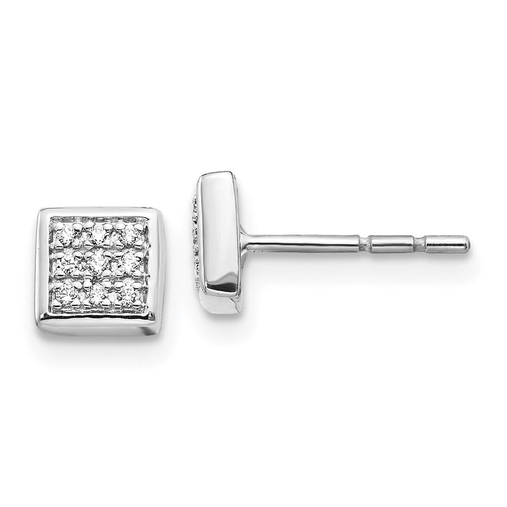 14k White Gold Diamond Stud Earrings