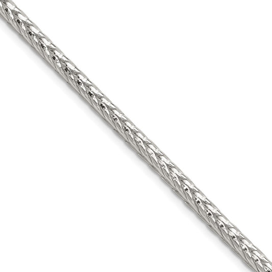 Sterling Silver 3.8mm Diamond-cut Round Franco Chain Necklace