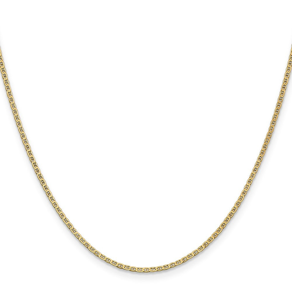14k Yellow Gold 14" 1.5mm Lightweight Flat Anchor Link Pendant Chain Necklace