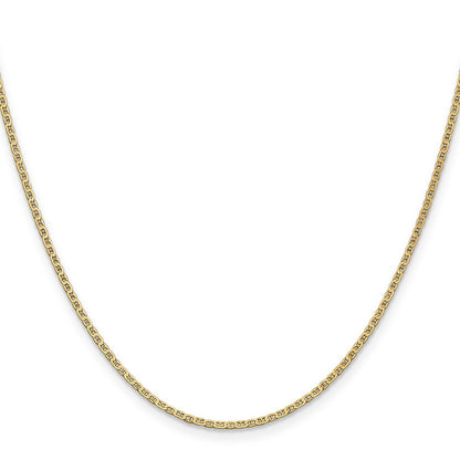 14k Yellow Gold 14" 1.5mm Lightweight Flat Anchor Link Pendant Chain Necklace