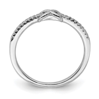 Sterling Silver Rhodium-plated Cubic Zirconia Infinity Ring Size 7