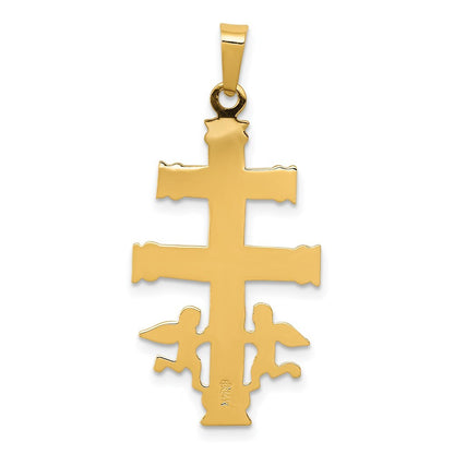 14k Two-tone Gold Cara Vaca Crucifix Pendant for Women