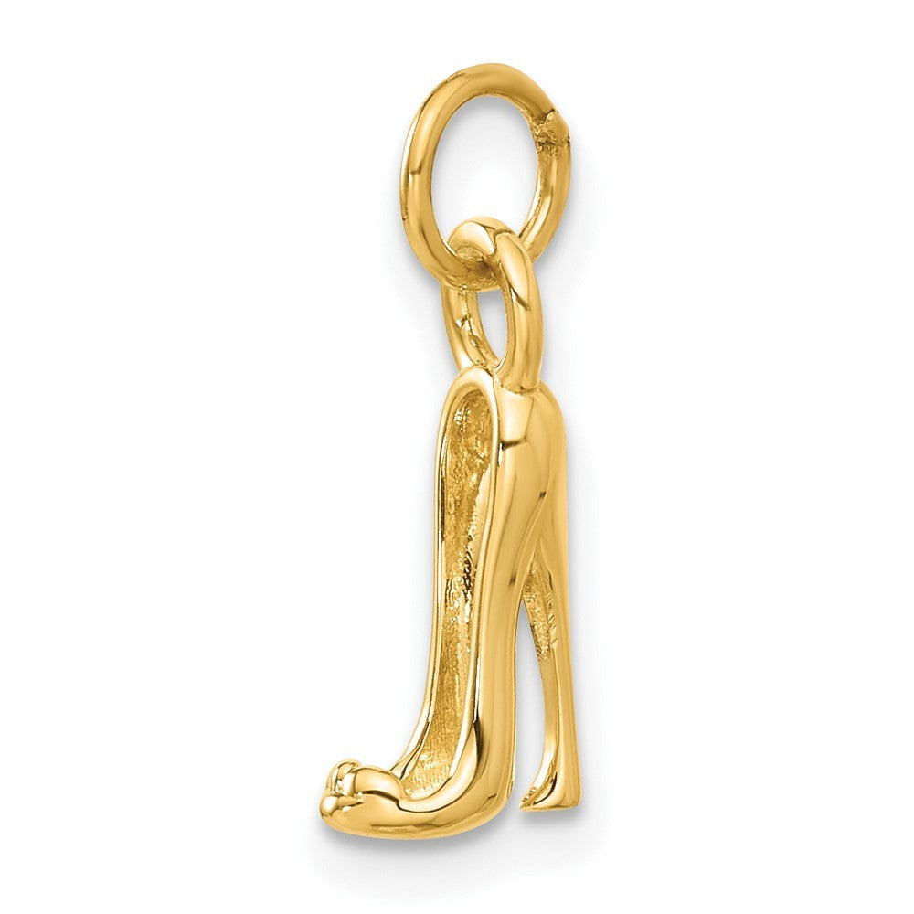14k Yellow Gold  3D High heel shoe Charm
