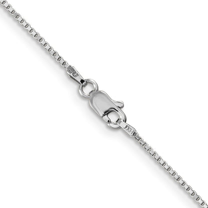 14K White Gold 18 inch 1mm Box Chain Necklace
