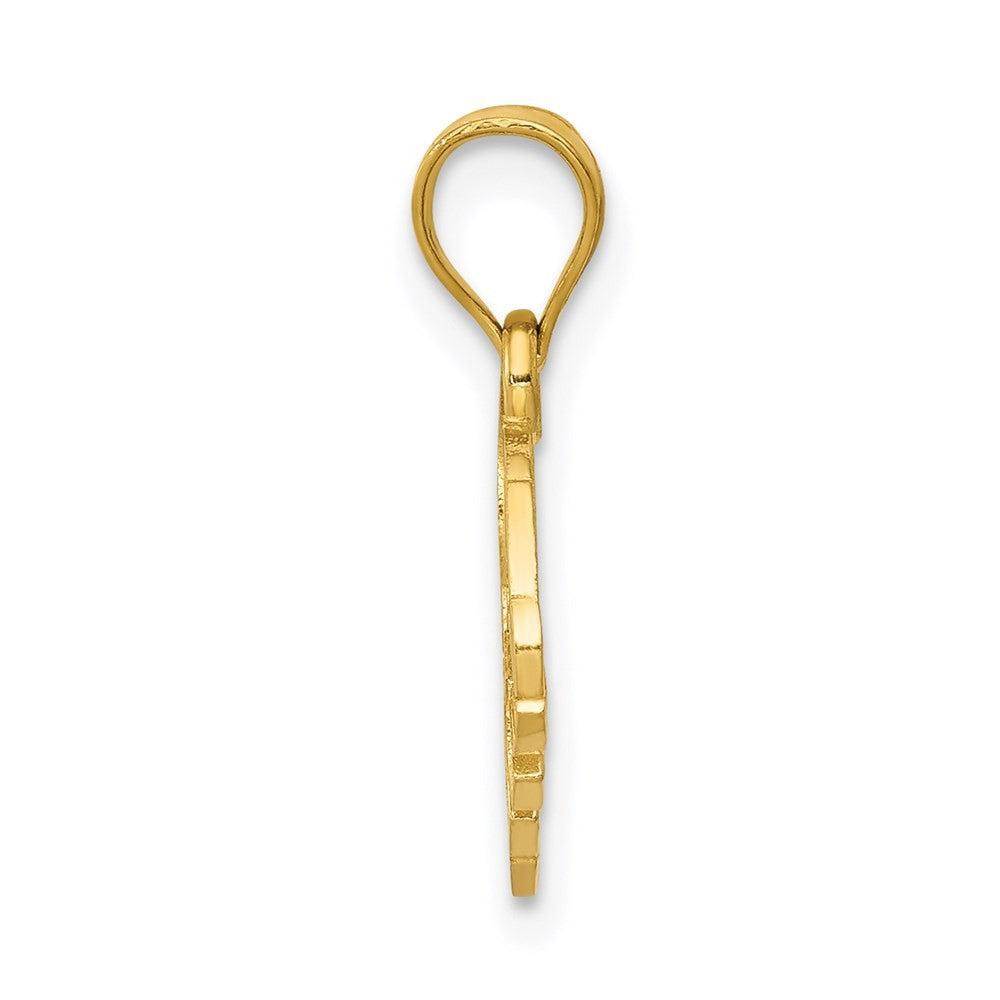 14k Yellow Gold Elephant Charm Pendant