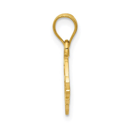 14k Yellow Gold Elephant Charm Pendant