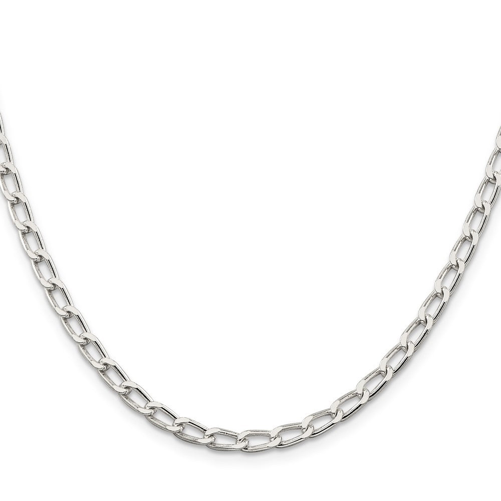 Sterling Silver 4.3mm Open Elongated Link Chain Necklace