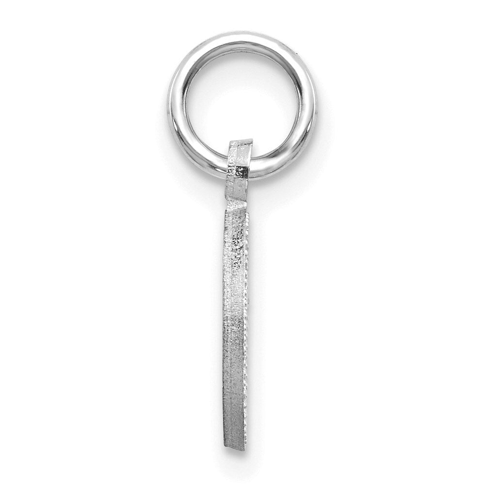 14k White Gold Diamond-cut Letter O Initial Charm Pendant for Women