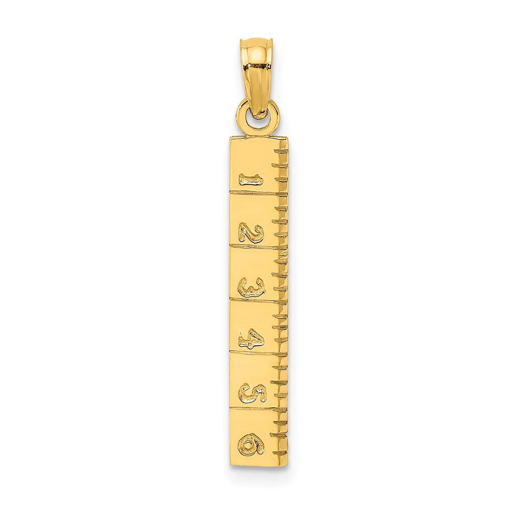 14k Yellow Gold Six Inch Ruler Charm Pendant for Women